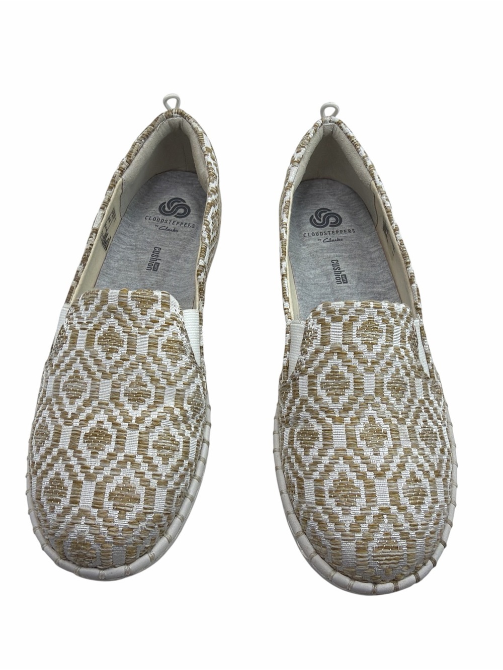 Cloudsteppers by Clarks Women's Tan and White Patterned Slip-Ons